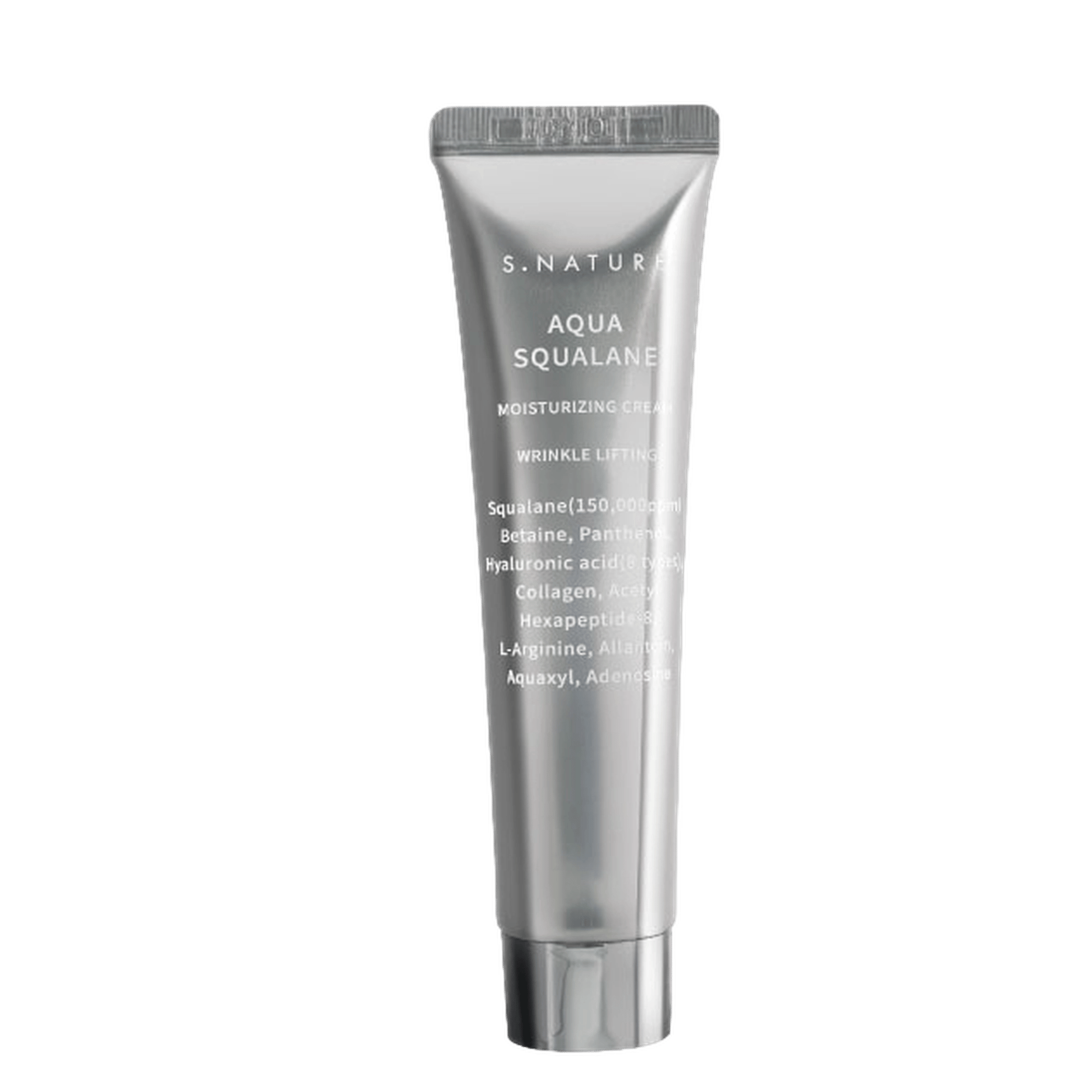 Silver tube of moisturizing cream with wrinkle-lifting benefits